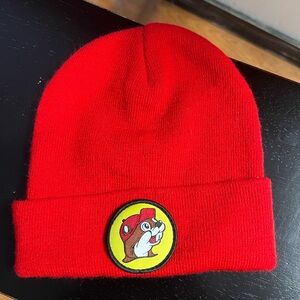 Vibrant Red Kids Hat with Playful Animal Patch